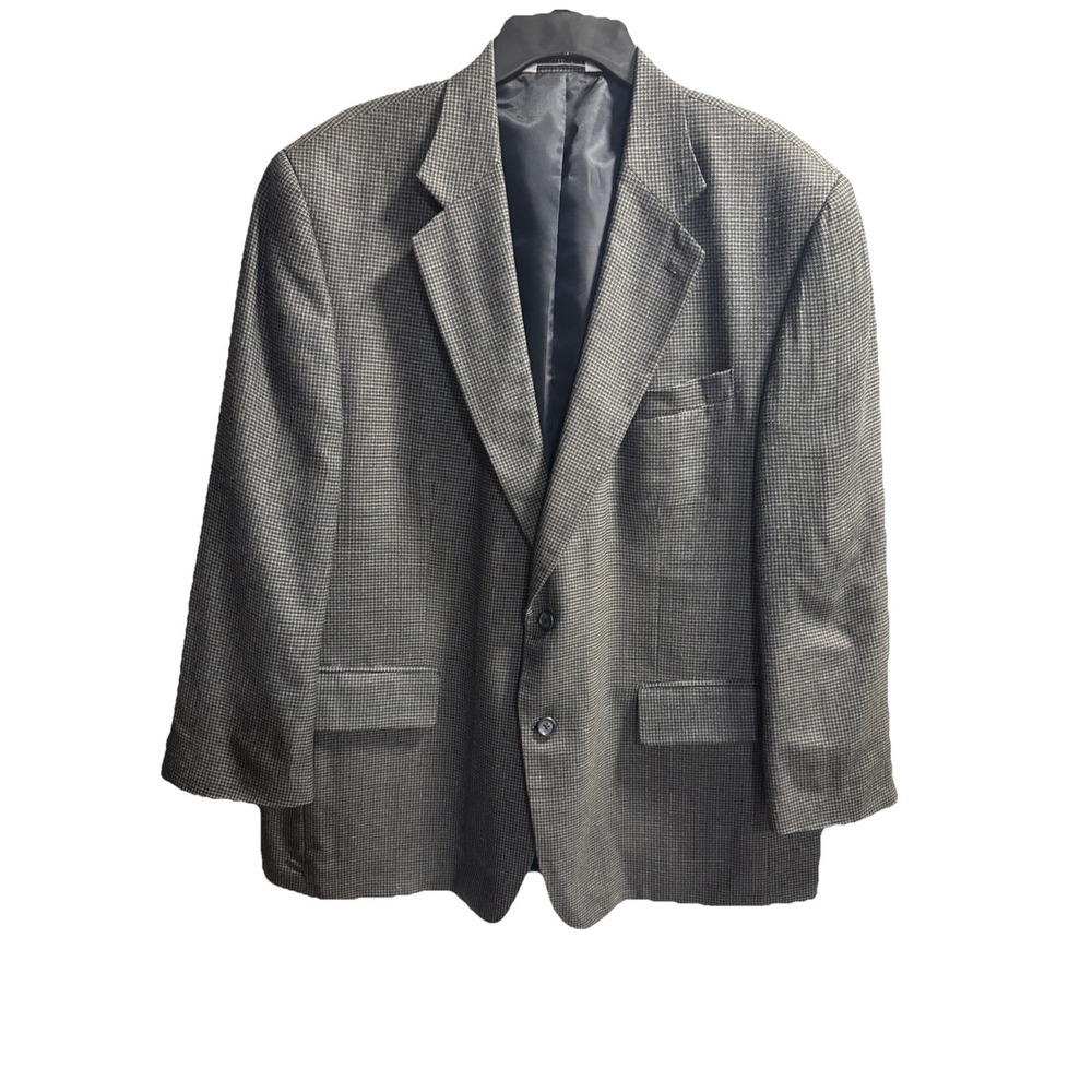Versini Mens Black Long Sleeve Notch Lapel Pockets‎ Two-Button Blazer Size 44R